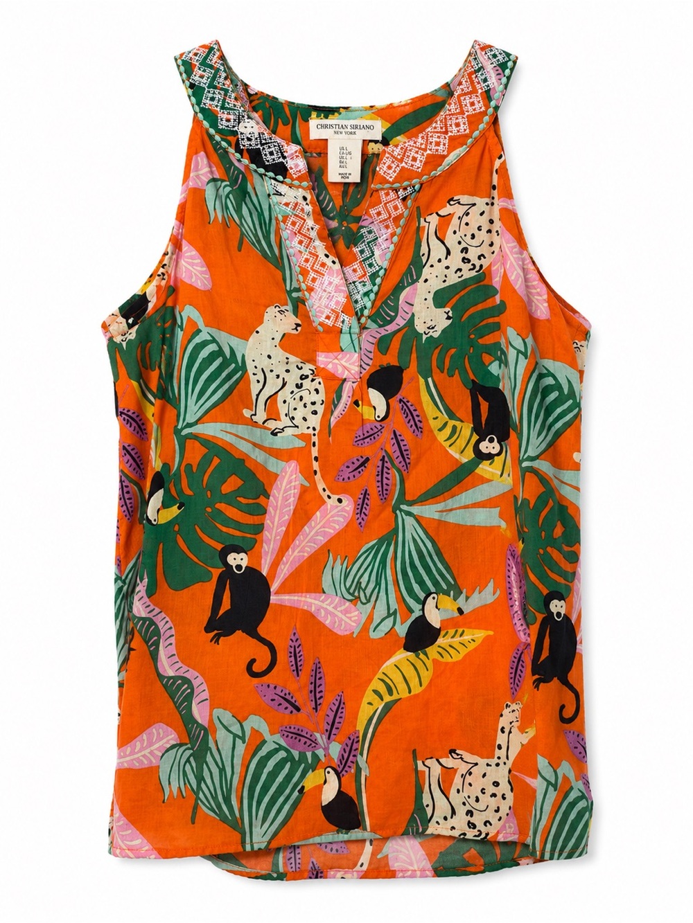 NWT Christian Siriano Jungle Print Halter Top Animal Tropical Resortcore-Large